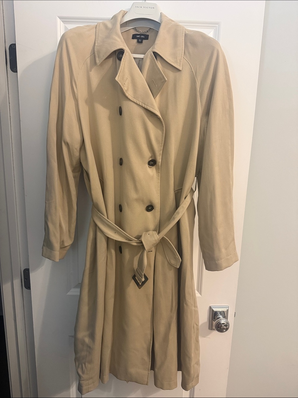 Saint + Sofia double breasted trench coat